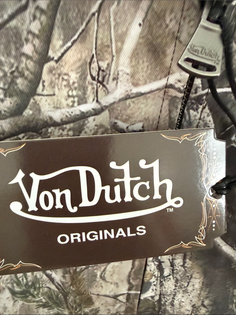 Von Dutch Mechanical Stretch Tree Camo Bomber Jacket - Size Large - Picture 8 of 15